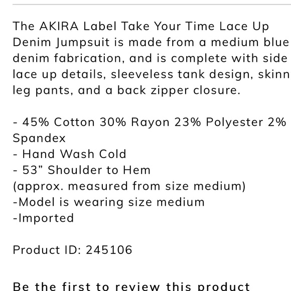 Denim jumpsuit laced in the side. - Picture 6 of 7